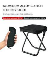 Carica l&#39;immagine nel visualizzatore di Gallery, Aluminum Alloy Outdoor Portable Folding Stool (Black, Dark Green, Navy Bliue)
