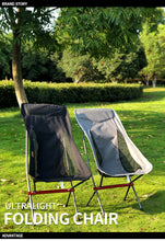 Cargar imagen en el visor de la galería, Portable Folding Outdoor Heighten Moon Chair (Black, Gray, Yellow, Orange)
