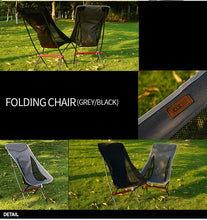 Cargar imagen en el visor de la galería, Portable Folding Outdoor Heighten Moon Chair (Black, Gray, Yellow, Orange)
