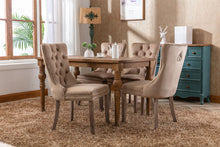 Charger l&#39;image dans la galerie, High-end Tufted Solid Wood Contemporary Velvet Upholstered Dining Chair with Wood Legs Nailhead Trim 2-Pcs Set, Khaki
