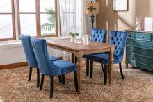 Cargar imagen en el visor de la galería, High-end Tufted Solid Wood Contemporary Velvet Upholstered Dining Chair with Wood Legs Nailhead Trim 2-Pcs Set, Blue
