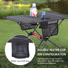 Cargar imagen en el visor de la galería, Portable Ultra Light Folding Camp Table with Cup Holders (Black/Blue)
