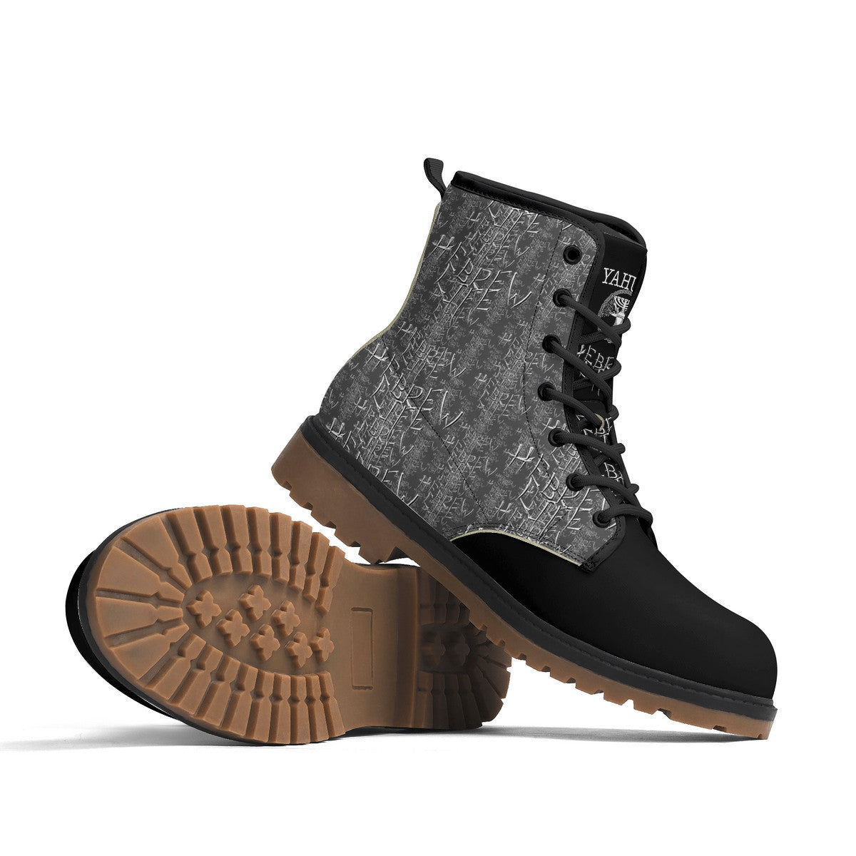 Hebrew Life 01-01 PU Leather Brown Outsole Unisex Boots