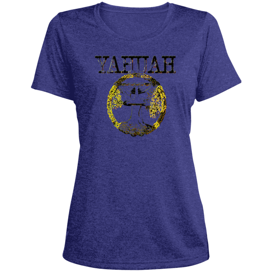 Yahuah Yahusha 04 Ladies Designer Heather Scoop Neck Performance T-shirt (3 Colors)