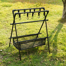 Charger l&#39;image dans la galerie, Picnic and Camping Multifunctional Outdoor Folding Drying + Storage Shelf/Rack
