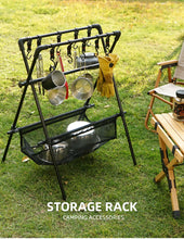 Charger l&#39;image dans la galerie, Picnic and Camping Multifunctional Outdoor Folding Drying + Storage Shelf/Rack
