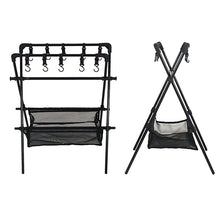 Charger l&#39;image dans la galerie, Picnic and Camping Multifunctional Outdoor Folding Drying + Storage Shelf/Rack
