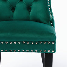 Cargar imagen en el visor de la galería, High-end Tufted Solid Wood Contemporary Velvet Upholstered Dining Chair with Wood Legs Nailhead Trim 2-Pcs Set, Green
