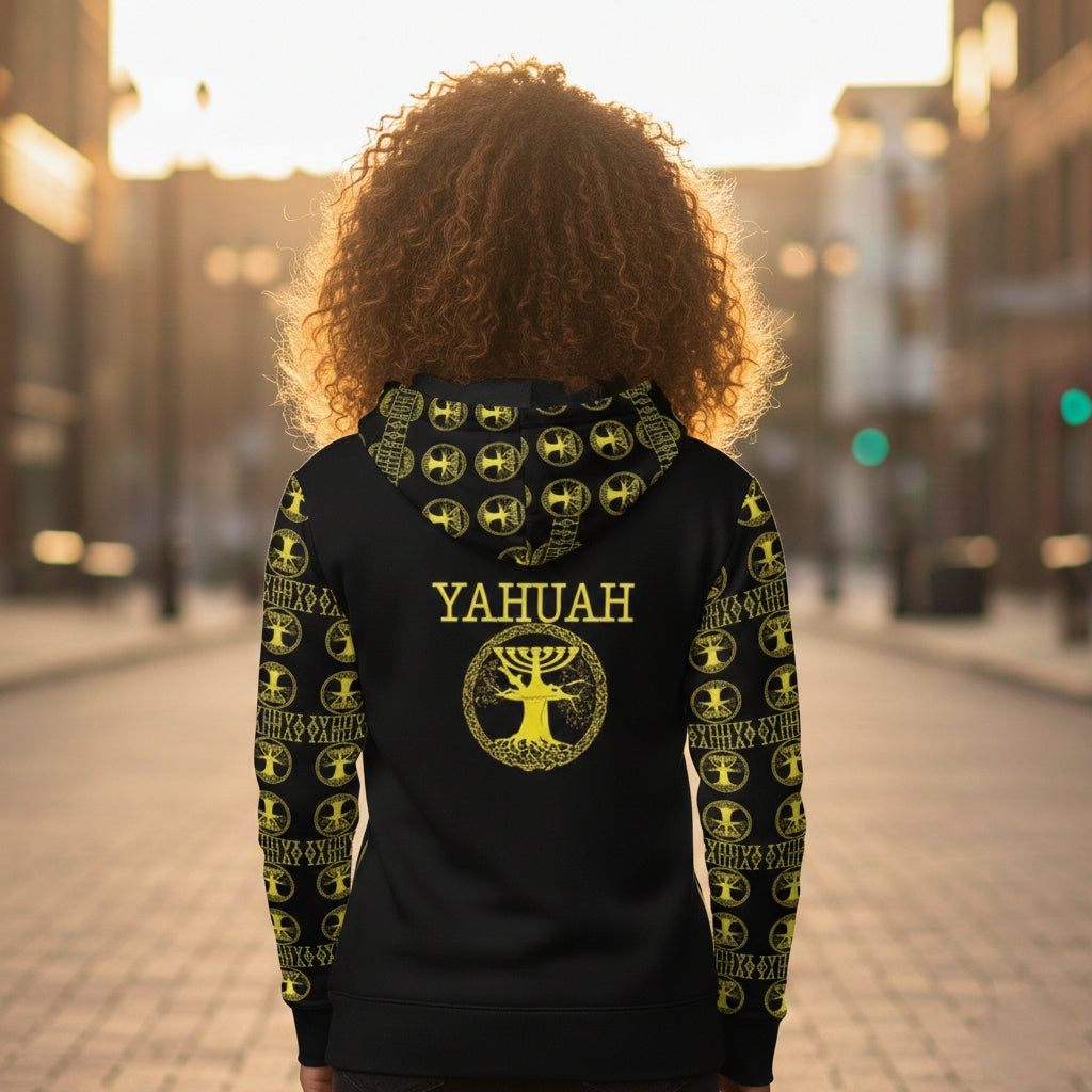 Yahuah-Tree of Life 02-01 Elect Designer Sudadera con capucha unisex con cremallera completa 