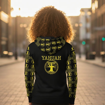 Yahuah-Tree of Life 02-01 Elect Designer Sudadera con capucha unisex con cremallera completa 