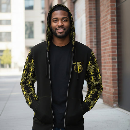 Yahuah-Tree of Life 02-01 Elect Designer Sudadera con capucha unisex con cremallera completa 