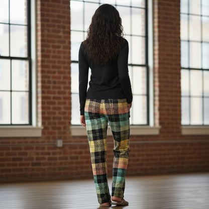 Picture Plaided 01-01 Designer Open Bottom Lounge Joggers