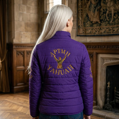 All Praise The Most High Yahuah 01-01 Women's Puffer Jacket, Purple