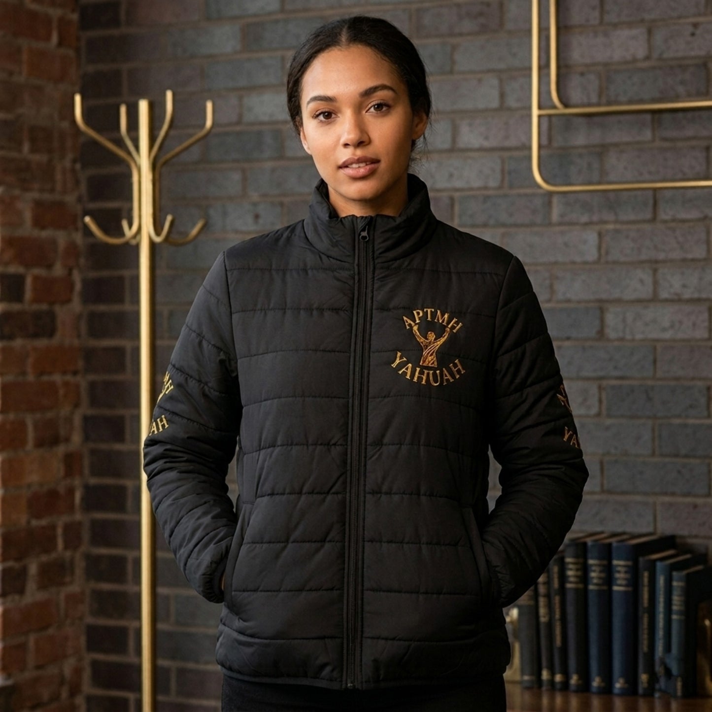 All Praise The Most High Yahuah 01-01 Women's Puffer Jacket, Black