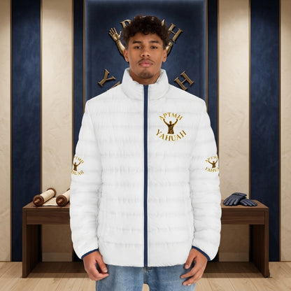 All Praise The Most High Yahuah 01-01 Men's Puffer Jacket, White