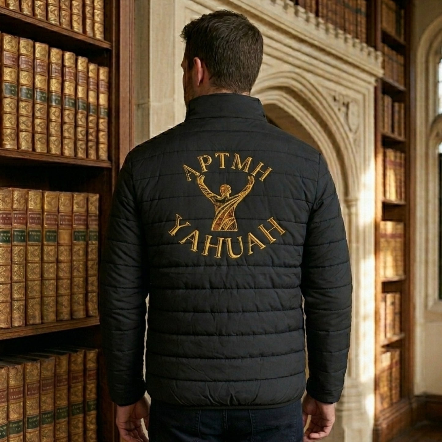 All Praise The Most High Yahuah 01-01 Men's Puffer Jacket, Black