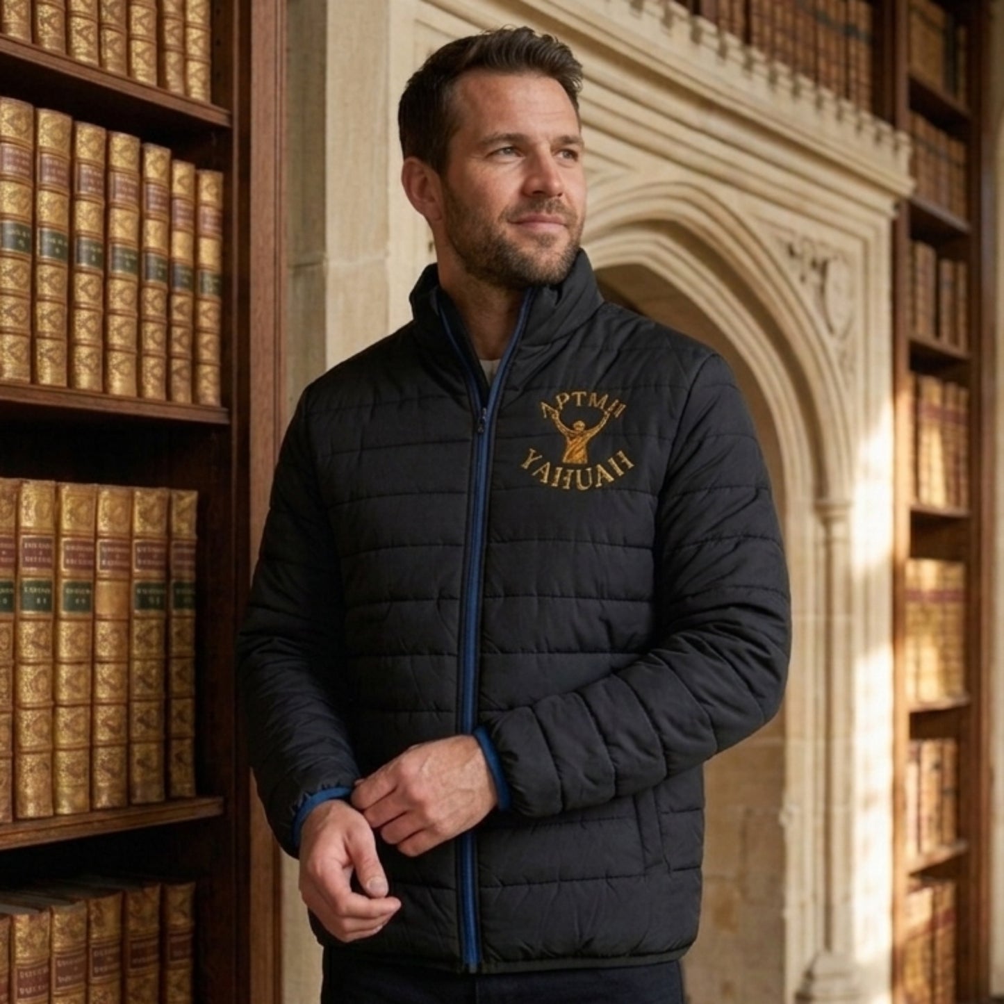 All Praise The Most High Yahuah 01-01 Men's Puffer Jacket, Black