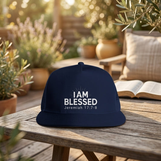 I AM BLESSED 01-01 Designer Yupoong 5 Panel Trucker Cap (2 colors)