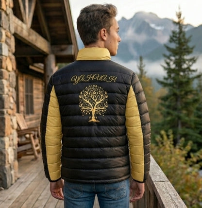 Yahuah-Tree of Life 01 Elect Men's Stand Collar Puffer Jacket