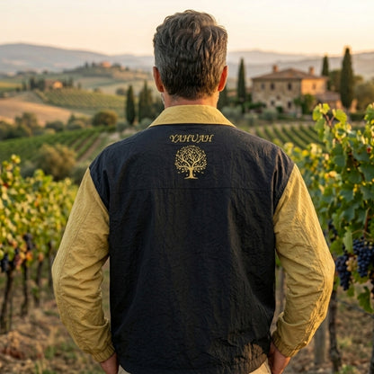 Yahuah-Tree of Life 01 Elect Men's Flap Pocket Shirt