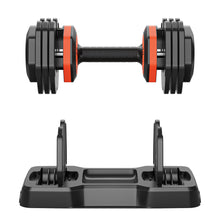 Carica l&#39;immagine nel visualizzatore di Gallery, 25lbs 5 in 1 Single Adjustable Dumbbell Free Weight with Anti-Slip Metal Handle
