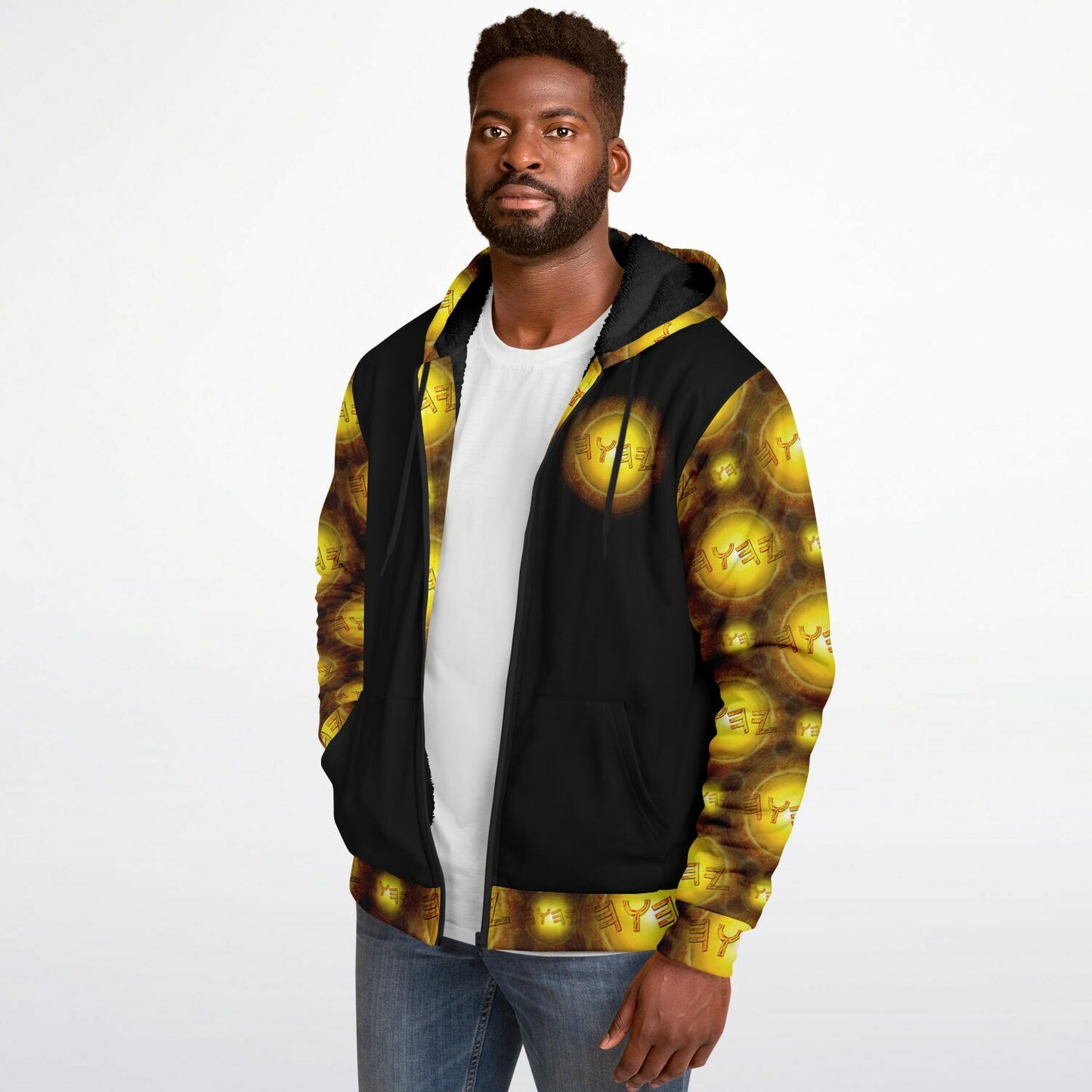 Creator Yahuah 01: Sun, Earth & Fire Designer Microfleece Unisex Zip Hoodie