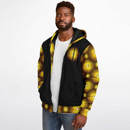 Creator Yahuah 01: Sun, Earth & Fire Designer Microfleece Unisex Zip Hoodie