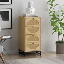 Load image into Gallery viewer, 4 Drawer Rattan Storage Cabinet, Natural
