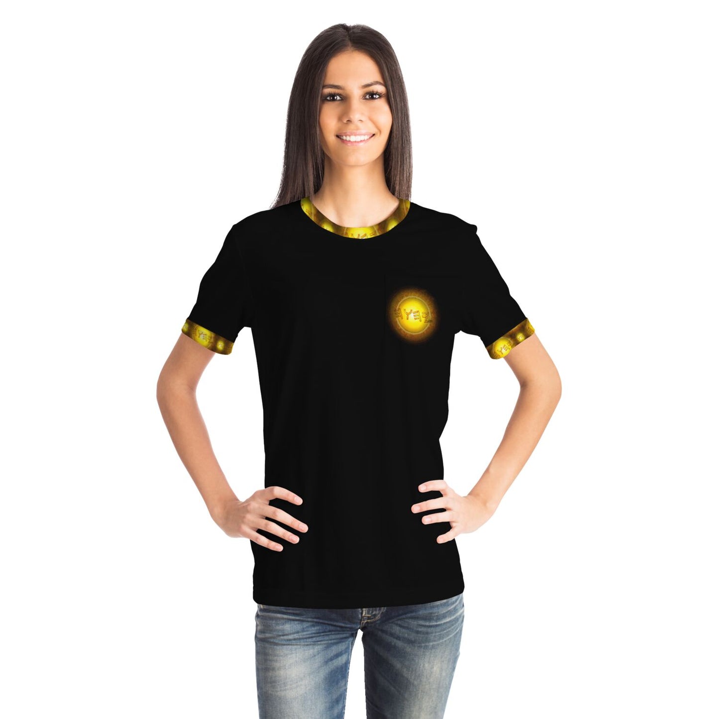 Creator Yahuah 01: Sun, Earth & Fire Designer Unisex Pocket T-shirt
