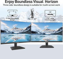 Carica l&#39;immagine nel visualizzatore di Gallery, Sansui 24 inch IPS FHD 1080P 75HZ HDR10 Computer Monitor with HDMI, VGA,DP Ports Frameless/Eye Care/Ergonomic Tilt/Speakers Built-in(ES-24X5A HDMI Cable Included)
