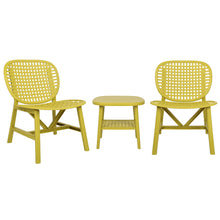 Charger l&#39;image dans la galerie, 3 Piece Hollow Design Retro Outdoor Patio Table and Lounge Chairs Furniture Set with Open Shelf and Widened Seats (Yellow)
