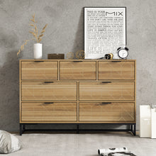 Load image into Gallery viewer, Modern 7 Drawer Wood Dresser, Walnut Color
