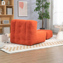 Carica l&#39;immagine nel visualizzatore di Gallery, Fluffy Bean Bag Chair with Memory Foam and Ottoman
