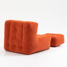 Charger l&#39;image dans la galerie, Fluffy Bean Bag Chair with Memory Foam and Ottoman
