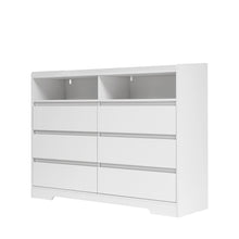 Cargar imagen en el visor de la galería, Six Drawer Dresser with LED Lights, White
