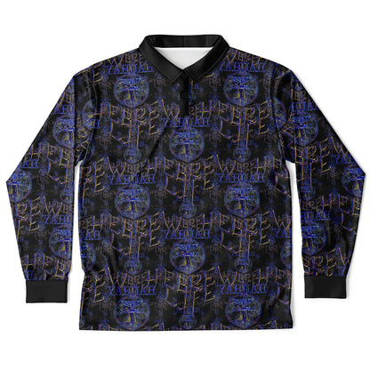 Hebrew Life 01-02 Men’s Designer Long Sleeve Polo Shirt