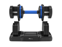 Load image into Gallery viewer, Set of 2 Adjustable 55lb Dumbbells with Anti-Slip Handles
