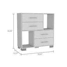 Load image into Gallery viewer, Krista Four Drawer Dresser with Two Open Shelves (White)
