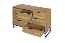 Charger l&#39;image dans la galerie, Modern 7 Drawer Wood Dresser, Walnut Color
