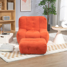 Charger l&#39;image dans la galerie, Fluffy Bean Bag Chair with Memory Foam and Ottoman
