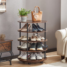 Load image into Gallery viewer, Four Tier Revolving Shoe Rack Storage Organizer
