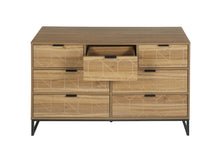 Load image into Gallery viewer, Modern 7 Drawer Wood Dresser, Walnut Color
