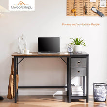 Cargar imagen en el visor de la galería, Modern Style Home Office Writing Desk with 2-Tier Drawers, Vintage Rustic
