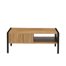 Charger l&#39;image dans la galerie, 40.16&quot; Rattan Storage Coffee Table with Sliding Door (Natural)
