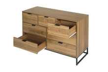 Charger l&#39;image dans la galerie, Modern 7 Drawer Wood Dresser, Walnut Color
