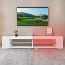 Cargar imagen en el visor de la galería, Modern High Gloss LED Entertainment Center, TV Stand with Storage
