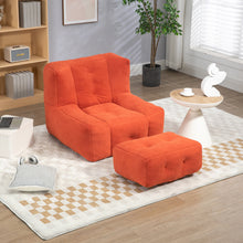 Carica l&#39;immagine nel visualizzatore di Gallery, Fluffy Bean Bag Chair with Memory Foam and Ottoman
