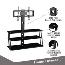 Load image into Gallery viewer, Multi-Function Adjustable Angle and Height Tempered Glass TV Stand (Black)

