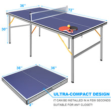 Load image into Gallery viewer, 6ft Foldable &amp; Portable Ping Pong Table Set
