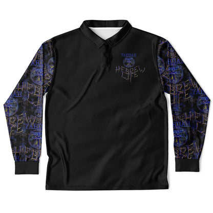 Hebrew Life 01-02 Men’s Designer Long Sleeve Polo Shirt